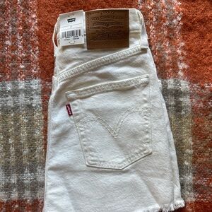 Levi's White Ribcage Shorts